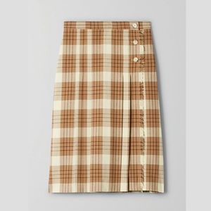 Aritzia Wilfred Trissy Check Plaid Midi Skirt NoTg